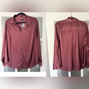 NWT Torrid Burgundy Button-Up Blouse